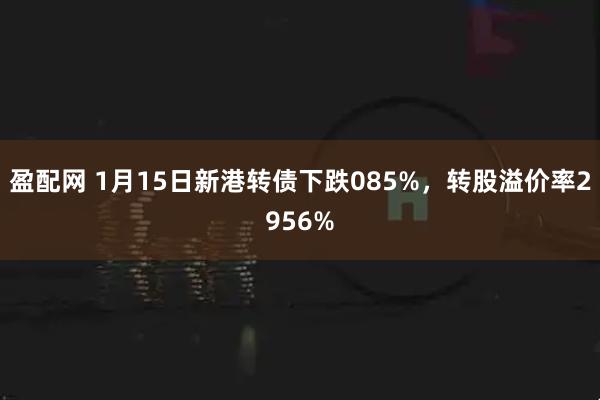 盈配网 1月15日新港转债下跌085%，转股溢价率2956%